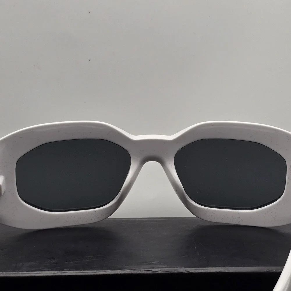Versace VE4425U 314/87 White Gold Medusa Shield Sunglasses 53mm Italy NWOT